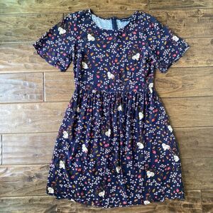 Princess Highway Coco Rabbit Strawberry Floral Tiered Dress Sz 8 Navy Novelty